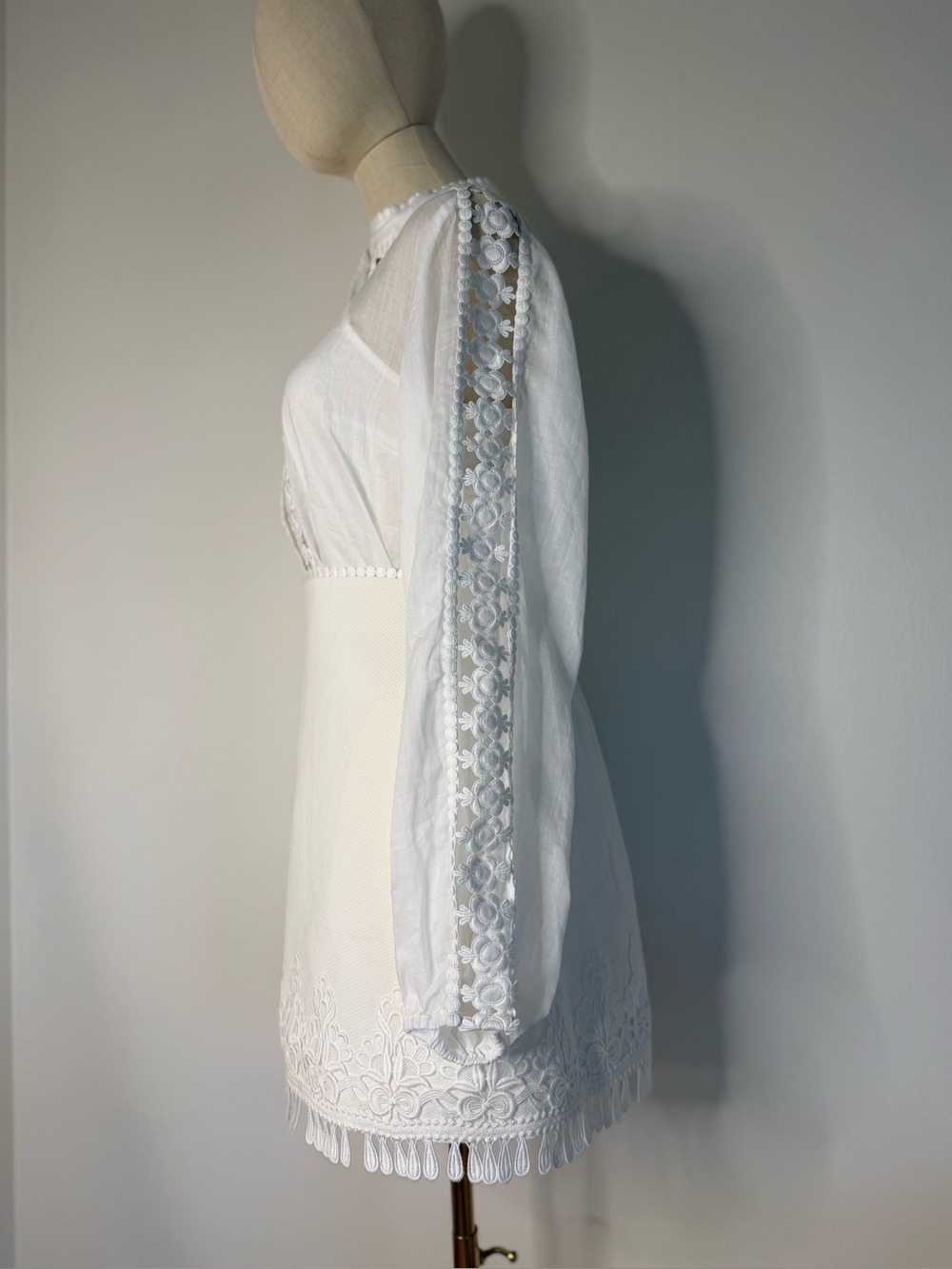 Zimmermann White Cotton 3 Piece Set Size 2 Blouse Skirt Tank - Picture 8 of 11